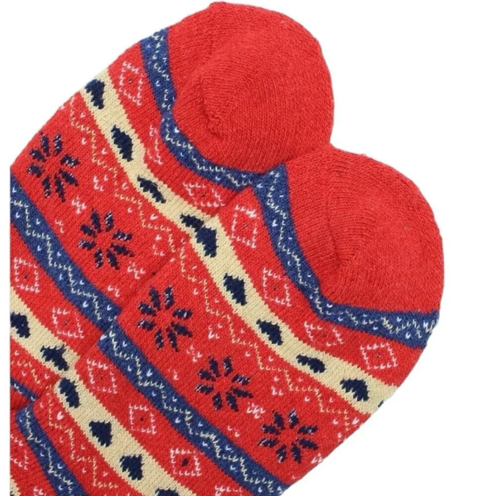 NEW 5 Sets Womens Heavy Knit Colorful Fair Isle Hearts Winter Cabin Socks Bundle
